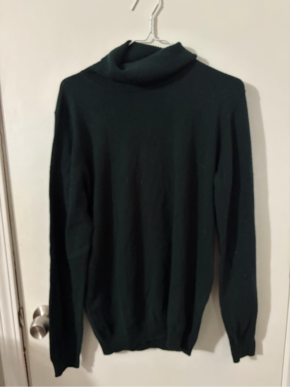 Women’s Medium WoolOvers Classic Dark Green Turtleneck Sweater Tote12